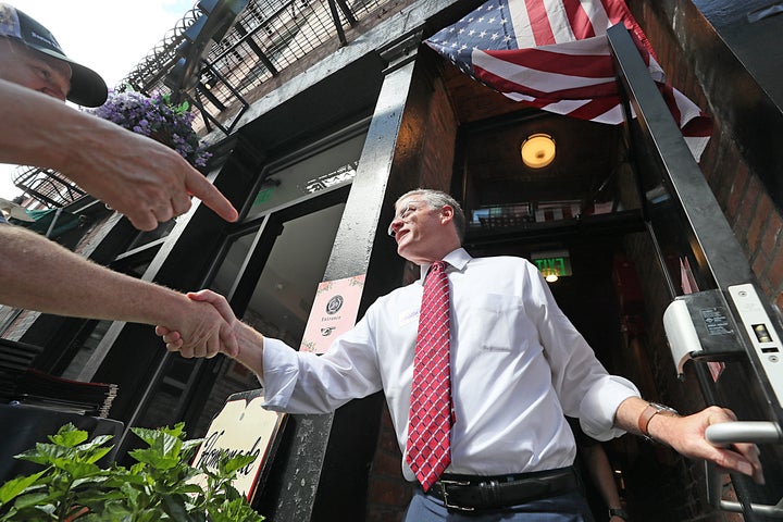 On the campaign trail with Chris Doughty, GOP candidate for governor who visited businesses in the North End on July 6.