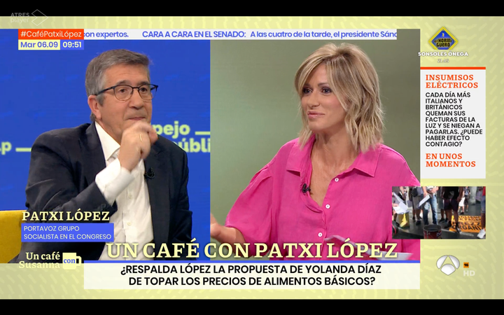 Patxi López y Susanna Griso en 'Espejo Público'.