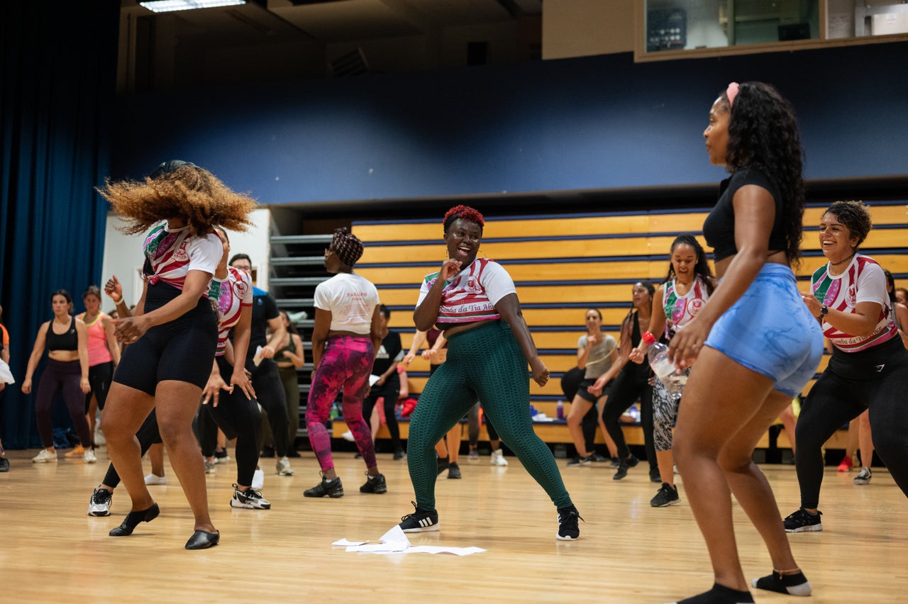 Students rehearse at the Paraiso School of Samba.