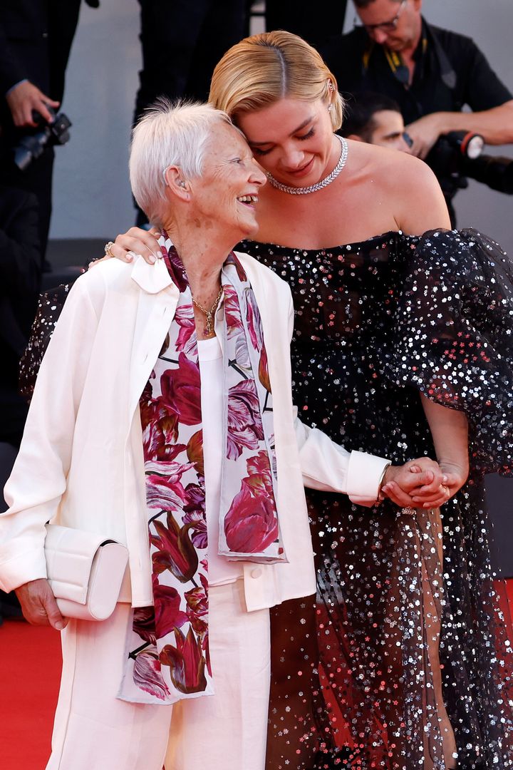 Florence and her gran pictured at the Don't Worry Darling premiere