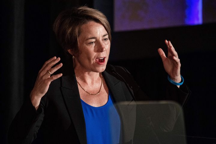 Massachusetts Attorney General and gubernatorial candidate Maura Healey speaks at the Annual Greater Boston Labor Council Breakfast on Labor Day in Boston, Massachusetts on September 5, 2022. (Photo by Joseph Prezioso / AFP) (Photo by JOSEPH PREZIOSO/AFP via Getty Images)