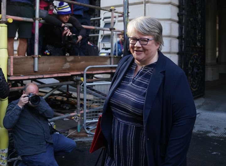 Therese Coffey arriving in Downing Street for Liz Truss's first cabinet meeting as PM.