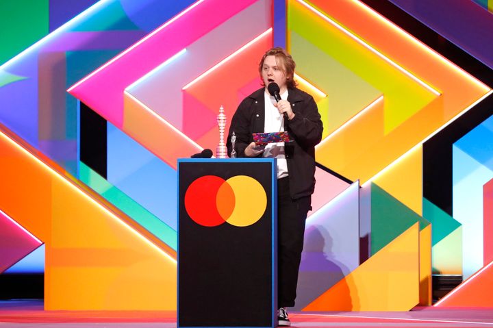 Lewis on stage at last year's Brit Awards