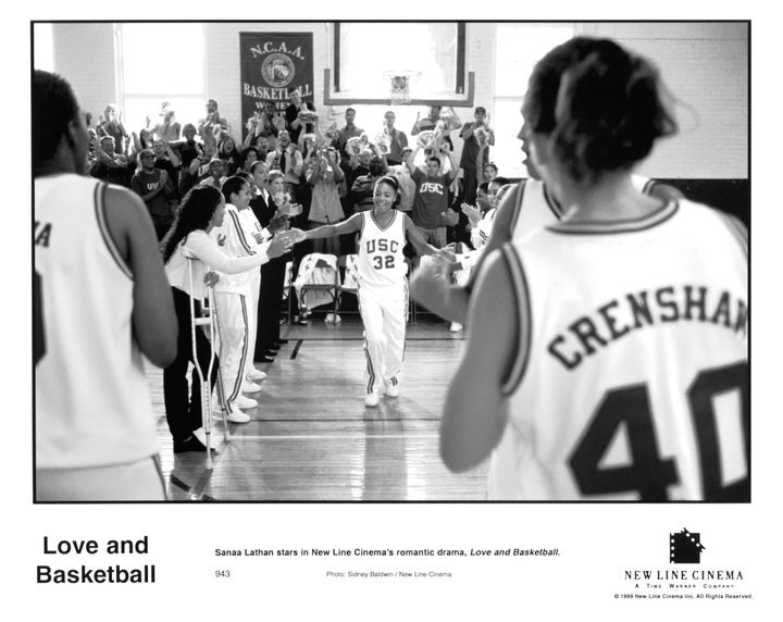 Actor Sanaa Lathan appears on the set of the New Line Cinema movie "Love & Basketball," circa 2000. 