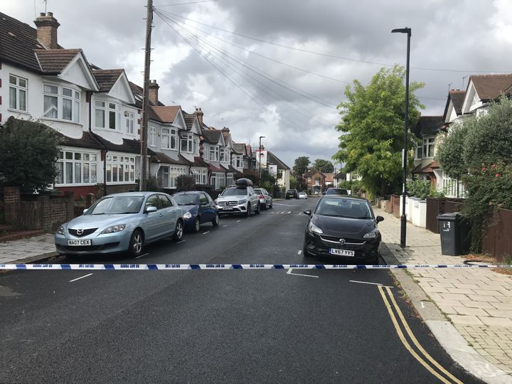 A police cordon remains at the scene in Kirkstall Gardens, Streatham Hill, south London, where rapper Chris Kaba was shot by armed officers from the Metropolitan Police following a pursuit on Monday evening.
