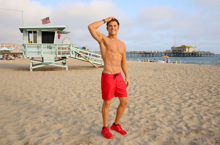Madame Tussauds Hollywood's introduced its Zac Efron "Baywatch" wax figure at the Santa Monica Pier in July 2017.