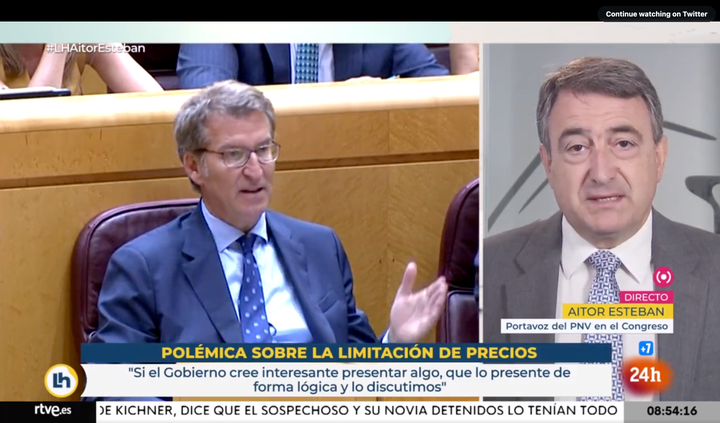 Aitor Esteban en 'La hora de La 1'.