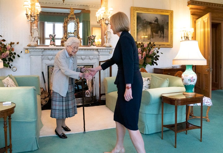 The Queen meets Liz Truss at Balmoral Castle in Ballater, Scotland.