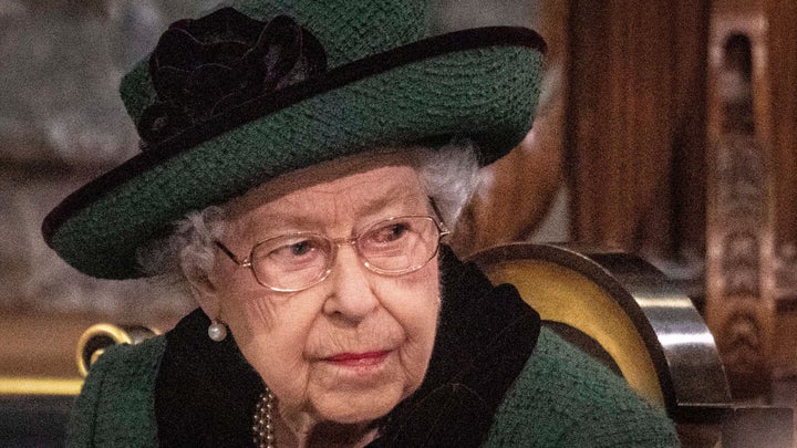 Elizabeth II, en una misa de acción de gracias en memoria de su esposo, el Duque de Edimburgo, el pasado 29 de marzo, en Westminster.