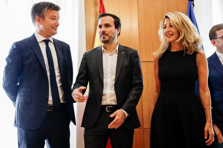 Garzón y Díaz, junto con el consejero delegado de Carrefour, Alexandre de Palmas, la semana pasada.
