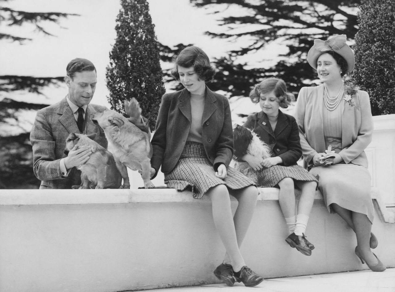 A 1940 photo of the royal family at the Royal Lodge in Windsor.