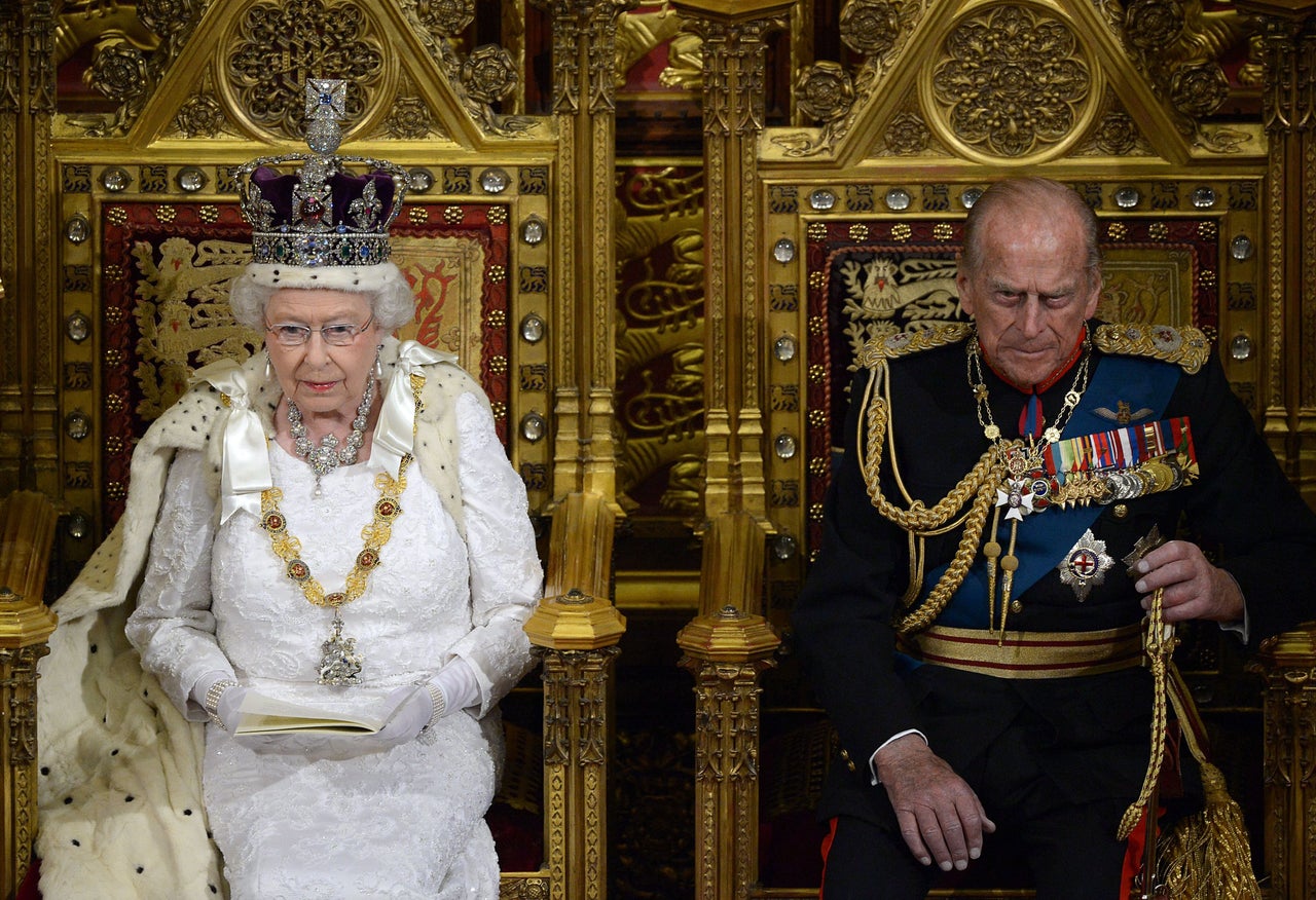 Queen Elizabeth II delivers the Queen's Speech from the Throne in the House of Lords next to Prince Philip, Duke of Edinburgh on June 4, 2014. 