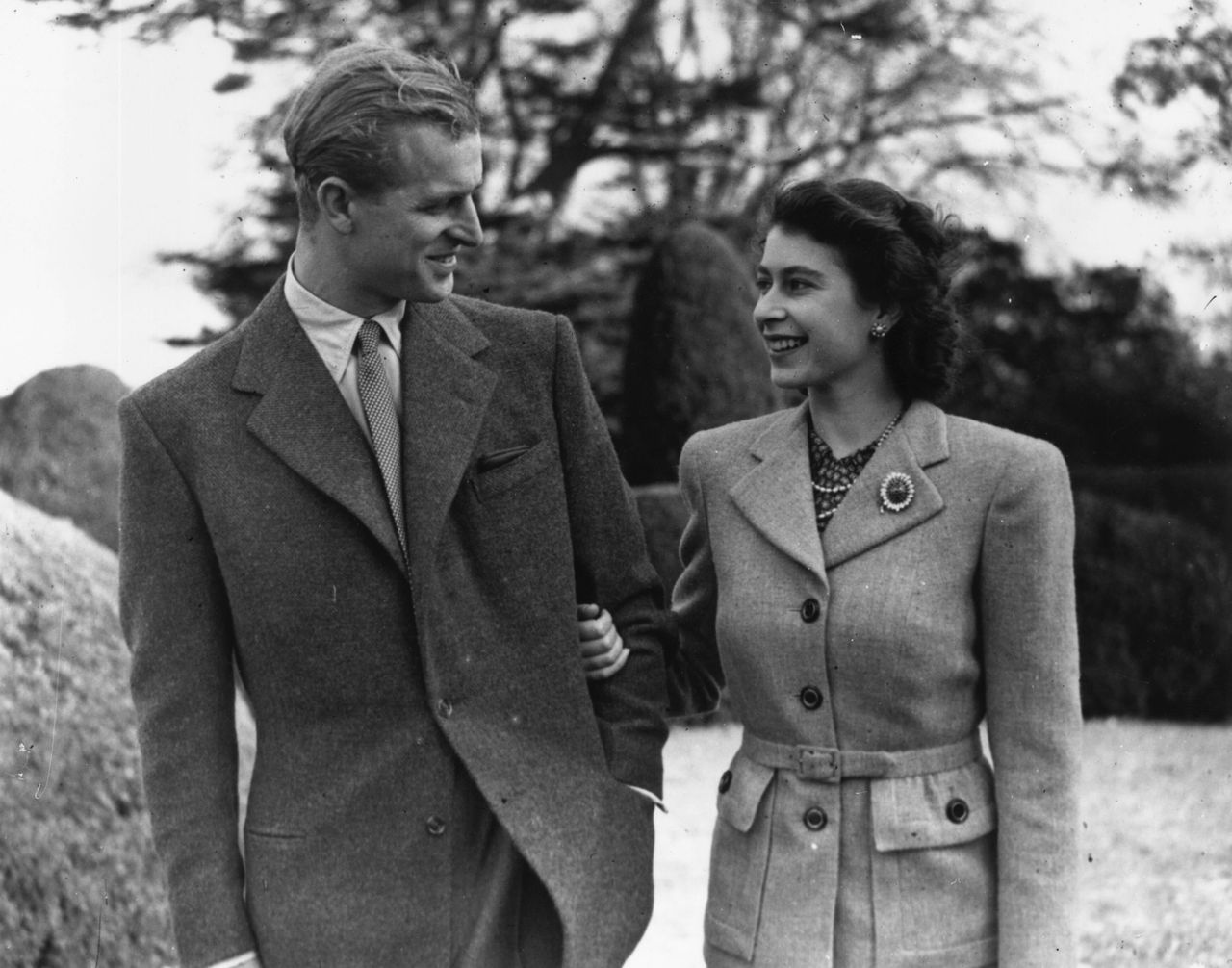 Princess Elizabeth and The Prince Philip, Duke of Edinburgh during their honeymoon in 1947.