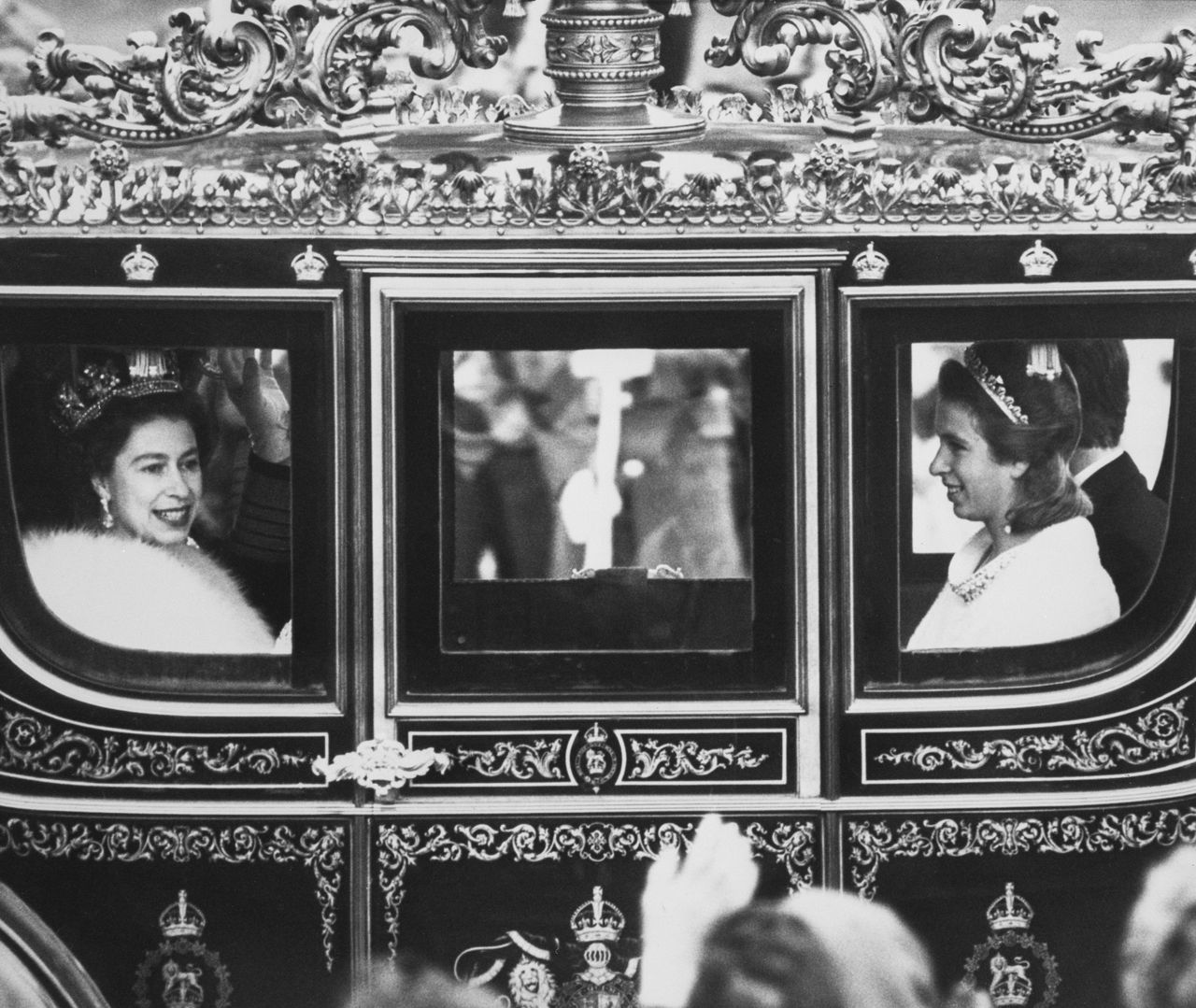 Queen Elizabeth II and Princess Anne in 1967.