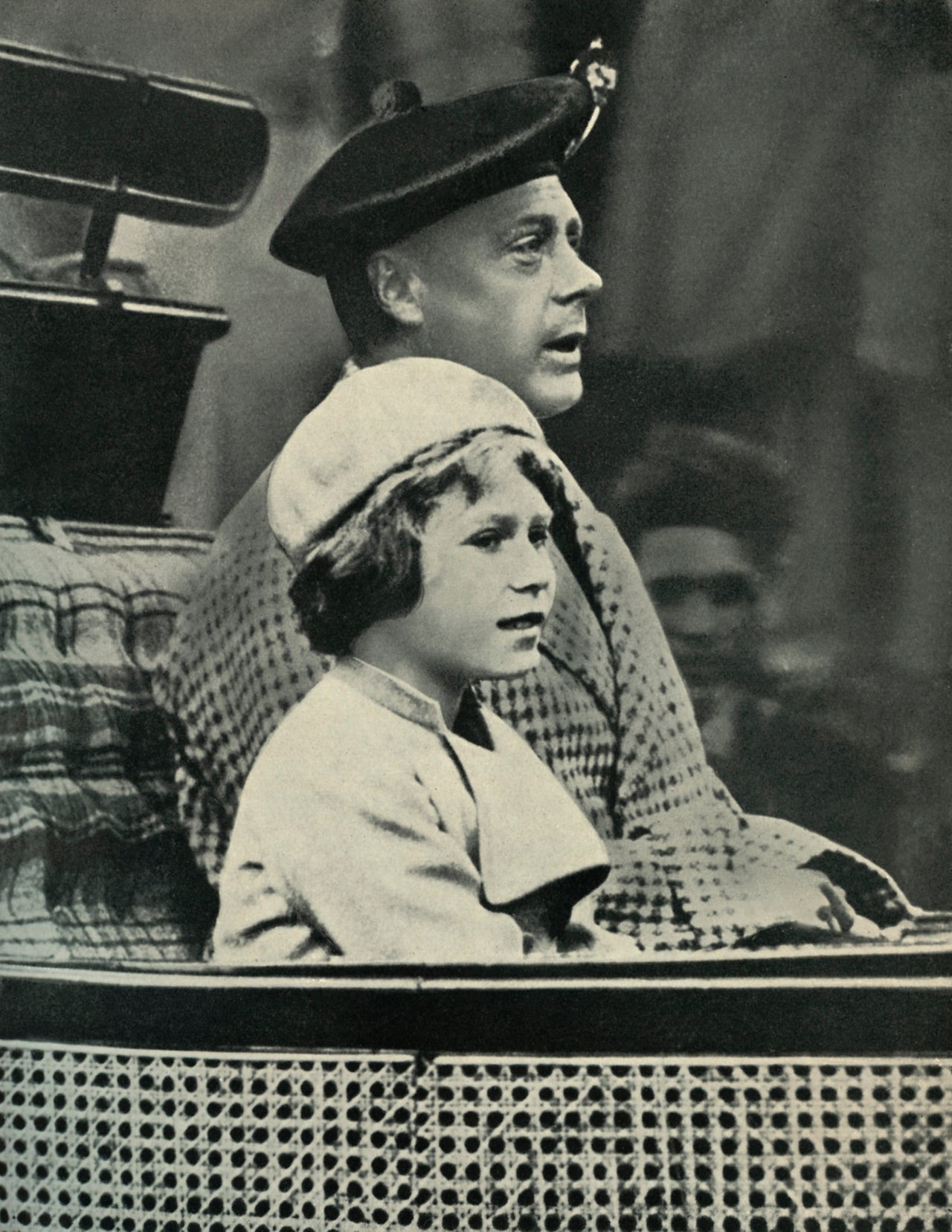 Prince Edward and Princess Elizabeth returning from Crathie Church in Balmoral, Scotland, in 1933. 