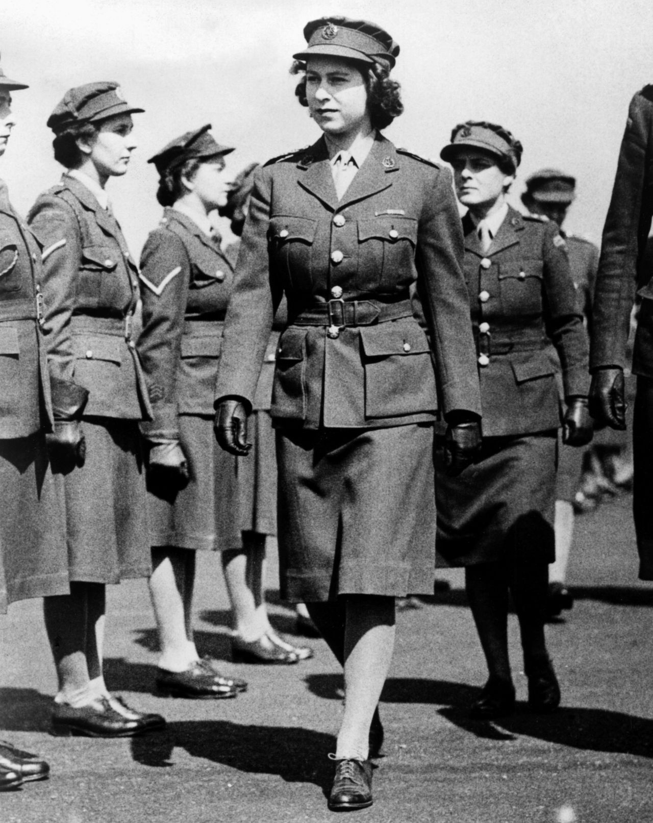 Princess Elizabeth as a junior commander in the Auxiliary Territorial Service circa 1945.