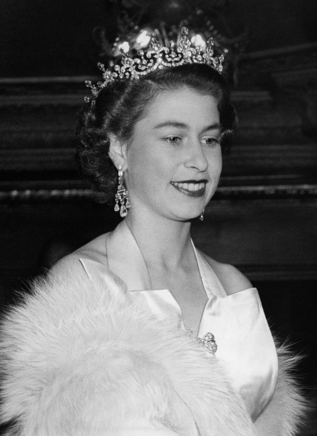 Queen Elizabeth II at the premiere of "Because You're Mine."