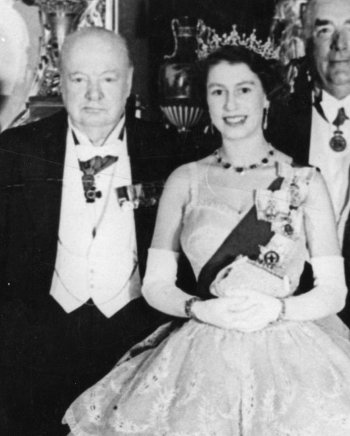 Winston Churchill and the Queen, pictured in December 1952, during the first year of her reign