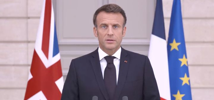Emmanuel Macron delivers his message to the British people