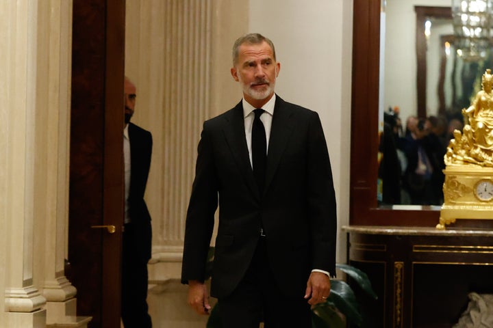 Felipe VI en La Zarzuela este viernes.