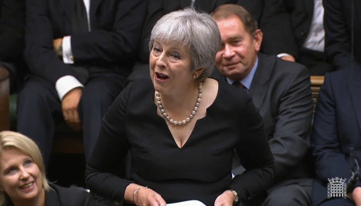 Former Prime Minister Theresa May reading a tribute out in the House of Commons for the late Queen.