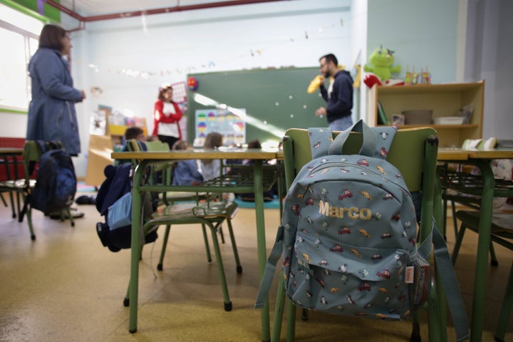 Una clase en el colegio público Eduardo Cela Vila de Triacastela (Lugo), el primer día de 'vuelta al cole', el 8 de septiembre de 2022.