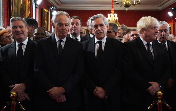 Tony Blair, Gordon Brown and Boris Johnson were among the former prime ministers in attendance.