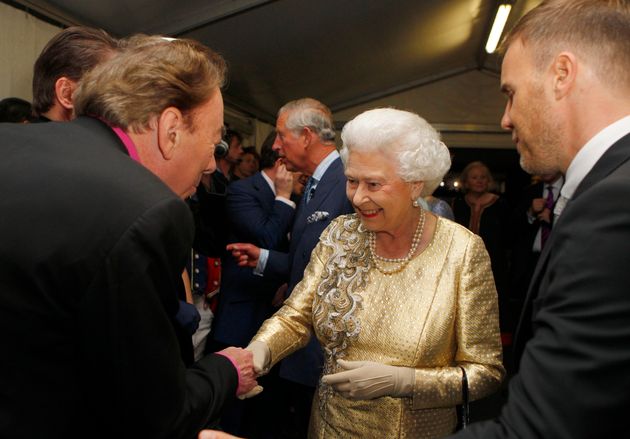 Queen Elizabeth II with Andrew Lloyd Webber in 2012