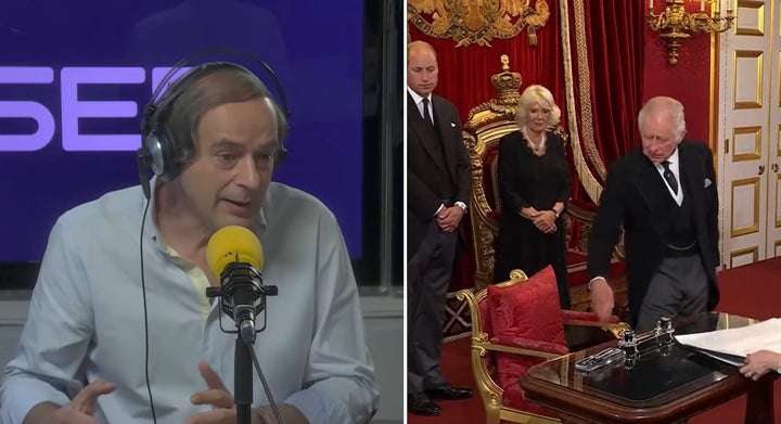 Montaje del periodista Isaías Lafuente y el nuevo rey del Reino Unido, Carlos III.