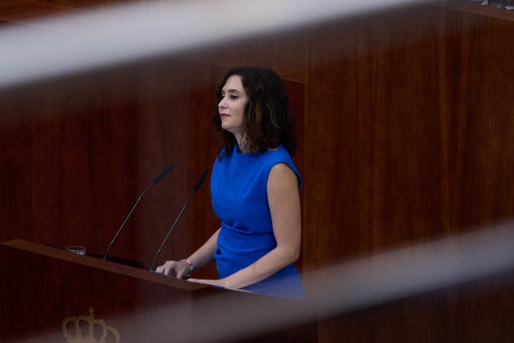 La Presidenta de la Comunidad de Madrid, Isabel Díaz Ayuso, durante el Debate del Estado de la Región.