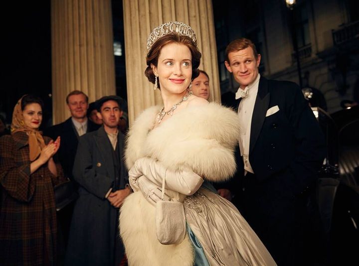 Claire Foy and Matt Smith as depicted in the first season of The Crown