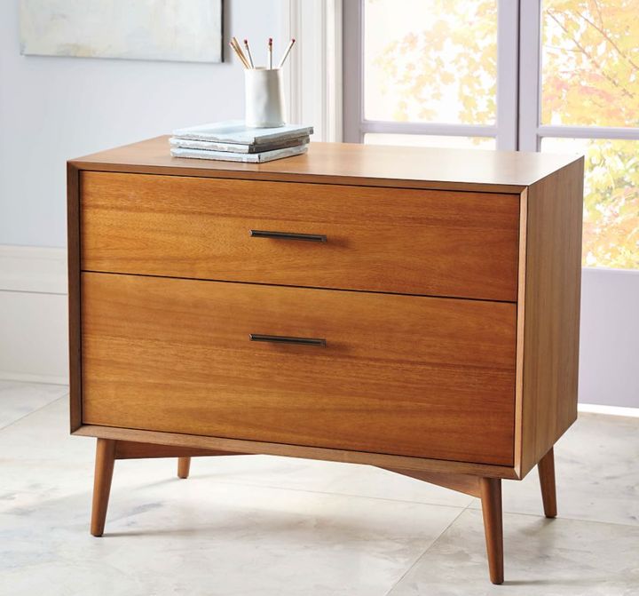 A mid-century lateral file cabinet from West Elm.