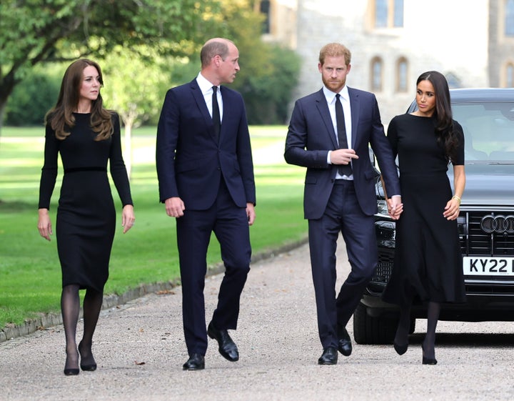 The Princess and Prince of Wales with the Duke and Duchess of Sussex at Windsor Castle over the weekend