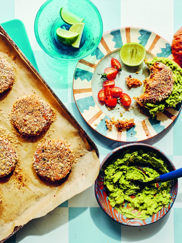 Sweet potato and bean cakes