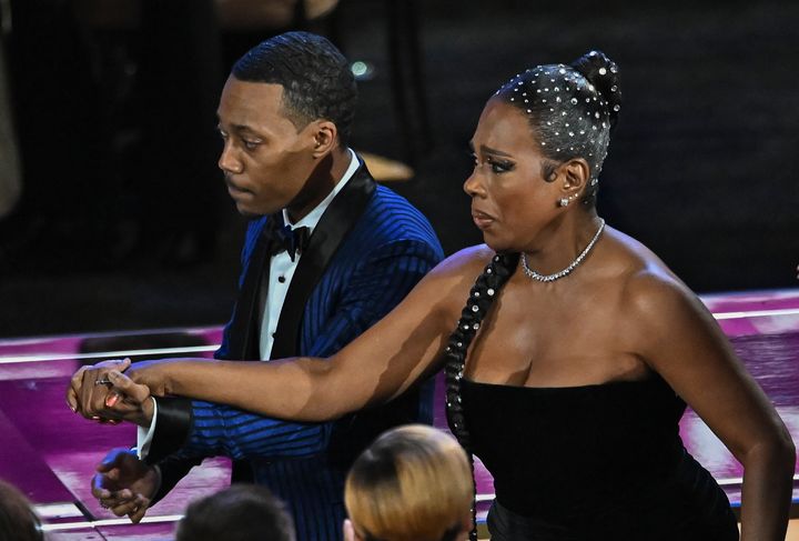 Tyler James Williams walks Sheryl Lee Ralph to the stage at the 74th Primetime Emmy Awards.
