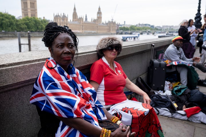 Grace (left) of London, and Anne from Wales are first in line at the front of the queue to see the Queen's coffin lying in state following the death of Queen Elizabeth II.