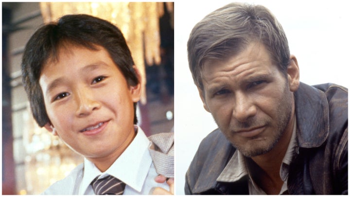 1984年当時のキー・ホイ・クァン(左)とハリソン・フォード(右)