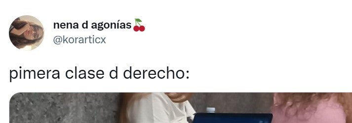 Muestra lo que vio en su primera clase de Derecho.