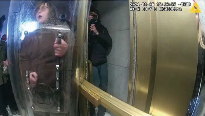 McCaughey was filmed assaulting an officer with a police riot shield while forcing his way inside the Capitol, authorities said.