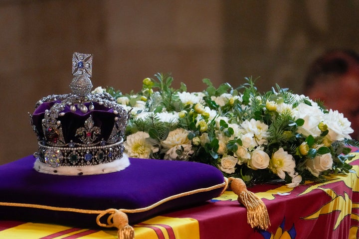 El féretro de Isabel II, en Westminster.