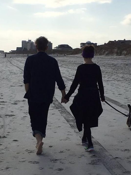 The author walks with her husband, Kai, shortly before his death.