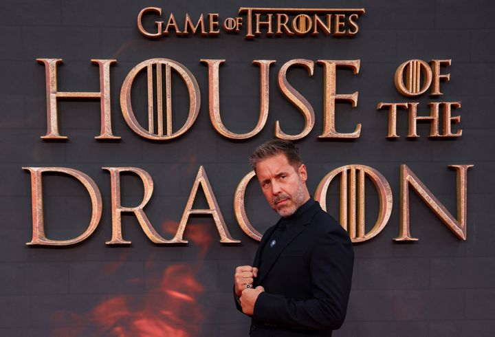 Paddy Considine poses on the red carpet at the London premiere of House Of The Dragon.