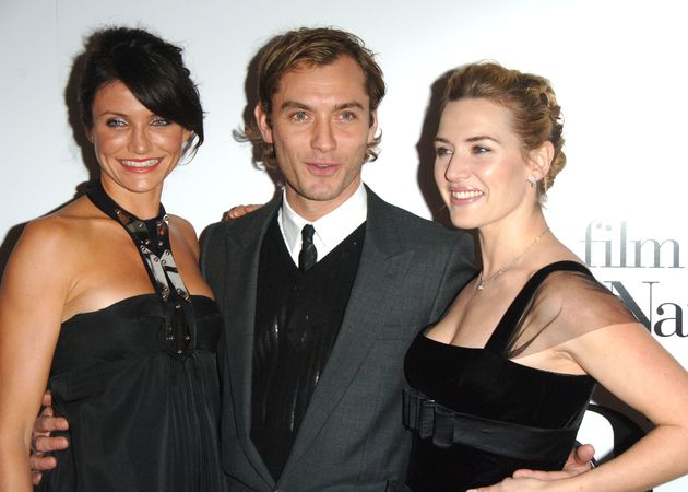 映画『ホリデイ』（2006）で共演した（左から）キャメロン・ディアス、ジュード・ロー、ケイト・ウィンスレット