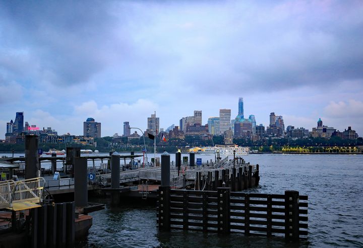 Brooklyn Skyline under dramatic sky - Brooklyn, New York City - New York, USA.