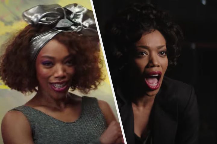 Naomi recreates Whitney's How Will I Know and I Will Always Love You music videos in the new biopic
