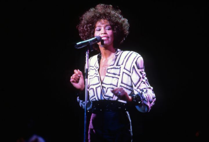 Whitney Houston on stage in 1987