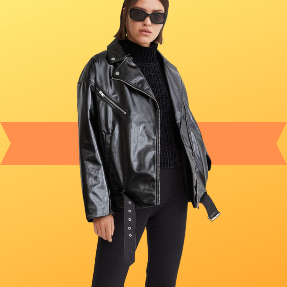 Collusion oversized leather look hotsell biker jacket