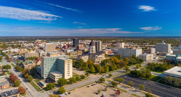The Kansas State Capitol building in Topeka.