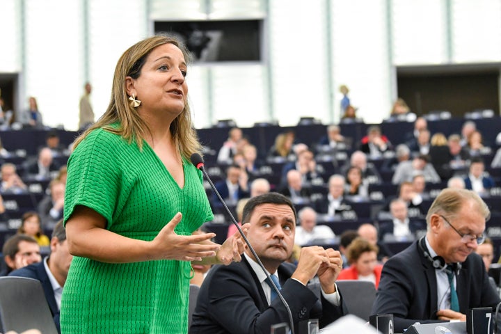 Iratxe García, el pasado miércoles, en el Debate del estado de la Unión, en Estrasburgo.