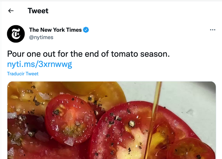 Tuit de 'The New York Times'